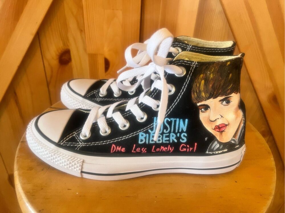 Converse all-star, high tops, black Justin Bieber, women’s size 5.5 NWOT